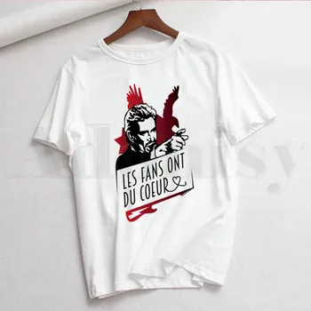 Johnny Hallyday prancūzų Roko Dainininkas 90s Ullzang Marškinėlius Hip-Hop Mergina Spausdinti Viršuje Tees Harajuku Tshirts Vyrų Mados Vasaros T-shirt