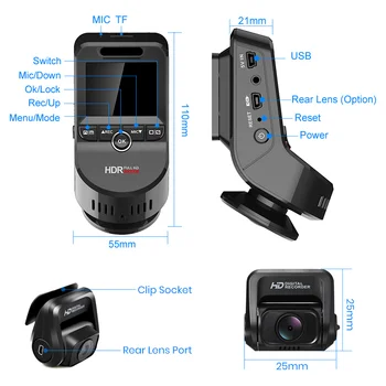 Junsun S590 WiFi 4K Automobilių Brūkšnys Cam Ultra HD 2160P 60fps GPS ADAS DVR Kamera, Diktofonas Sony 323 Galinio vaizdo Kamera, Naktinio Matymo 1080P