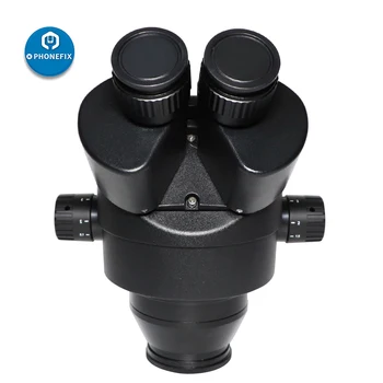 Juoda 7X-45X 3,5 X-90X Pramonės vienu metu-Židinio Trinokulinis Zoom Stereo Mikroskopas, Galvos + 0,5 x 2.0 x Papildomas Objektyvas Telefonu Remontas