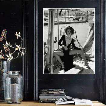 Juoda Balta Garsaus ispanų Aktoriai Penelope Cruz Drobės Tapybos Sienos Nuotraukas Spausdina Kambarį Šiuolaikinio Meno Plakatas Cuadros