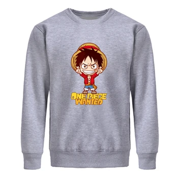 Juokinga Luffy Japonų Anime One Piece Spausdinti Vyrų Kostiumai Atsitiktinis Harajuku Mens Megztiniai, Vilnos Apvalios Kaklo Vyrų Hoodies