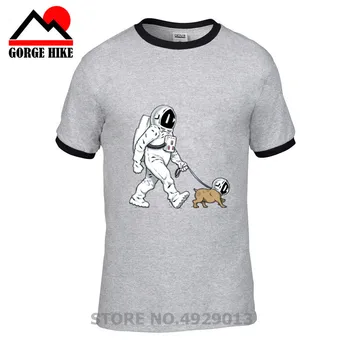 Juokinga Pėsčiųjų Astronautas Šuo marškinėliai vyrams SpaceX Erdvėlaivis marškinėlius Cool T-shirt Raketų marškinėlius homme StarmanX Kosmoso šuo Tee Viršūnės