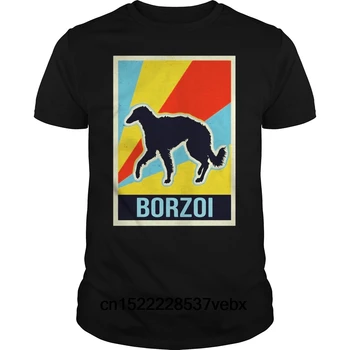 Juokinga Vyrų marškinėliai Moterims suvenyrinius marškinėlius Retro Borzoi Shirt cool T-Shirt