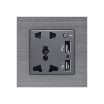 KAMANNI universalus penkių skylių lizdas dual USB lizdas sieninis įkroviklis adapteris įkrovimo 2A sieninis įkroviklis adapteris, maitinimo lizdas