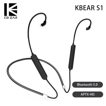 KBEAR S1 Bluetooth 5.0 Atnaujintas Kabelis Belaidė laisvų Rankų įranga APTX-HD Kabelis su 2PIN/MMCX/TFZ Jungtis KB04 ZST ZSX
