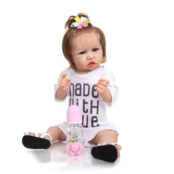 KEIUMI 57 CM Reborn Baby Lėlės viso Kūno Silikono Mergina Kūdikio, Vaikiška Lėlė Soft Touch Vaikas Chiritmas Chirldren diena Dovana