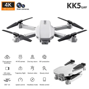 KK5 WiFi FPV su 4K 1080P be kamera HD Dual Camera Aukštis Hold Režimu, Sulankstomas RC Drone Quadcopter RTF VS KK8