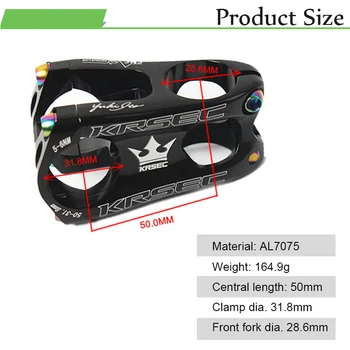 KRSEC 28.6*31.8*50mm Ultralight Lydinio BMX DH (Downhill Dviračių Rankenos Kamieninių Dviračių, Kalnų Dviračių Juosta Kamieninių MTB Dviračių Dalys