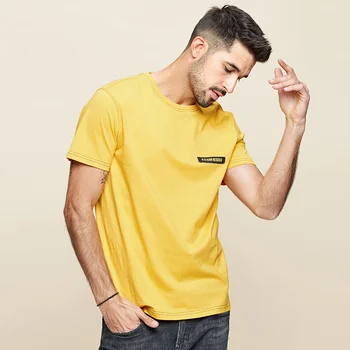 KUEGOU vyriški trumpomis rankovėmis T-shirt medvilnės vasaros marškinėlius Mados paprastas atspausdintas t marškinėliai vyrams Viršūnes plius dydis ZT-3353