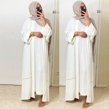 Kaftan Dubajus Abaja Kimono Megztinis Musulmonų Suknelė, Hijab Turkija Afrikos Suknelės Moterims Caftan Skraiste Longue Femme Islamas Drabužiai
