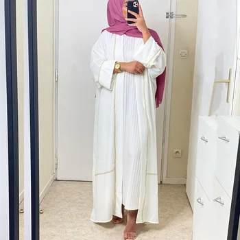 Kaftan Dubajus Abaja Kimono Megztinis Musulmonų Suknelė, Hijab Turkija Afrikos Suknelės Moterims Caftan Skraiste Longue Femme Islamas Drabužiai