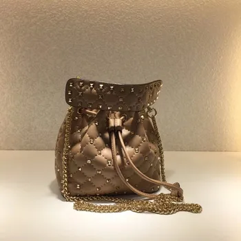 Kafunila natūralios odos moterims, mini kibirą krepšiai kokybiškas garsaus prekės ženklo dizaineris kniedės mažų pečių maišą nešti bolsas feminina