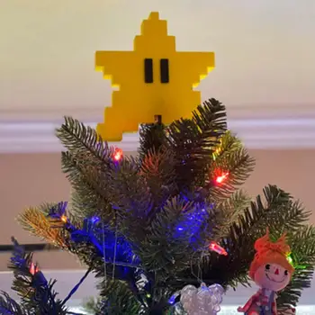 Kalėdų Eglutė 3D Topper Star Dekoratyvinis Populiarus Puikus Dekoro Pikselių Žvaigždė Kalėdų Eglutė Skrybėlę Top Hat Putų Dekoras