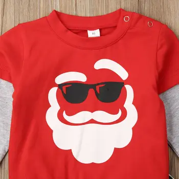 Kalėdų Santa Baby Girl Berniuko Drabužius ilgomis Rankovėmis T-Shirt Ilgas Kelnes Mažylis berniukas, mergaitė Apranga, naujametiniai Kostiumai Kostiumas