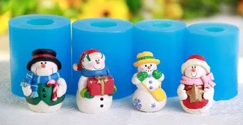 Kalėdų dizaino apdailos 3D pelėsių Silikono Formos Šokolado Pelėsių Sniego mielas Santa Claus muilo priėmimo silikagelio žvakių liejimo formos