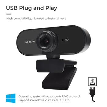 Kamera 4K HD 1080P Mini Kompiuteris PC Web Kamera su Mikrofonu Mini nešiojamas usb Kamera 4k Fotoaparatai, Vaizdo Kamera 1080P