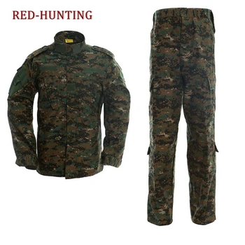 Karinis Taktinis Vyrų Medžioklės Kovoti su BDU Vienodai Tiktų Marškinėliai & Kelnes ACU CP Woodland Camo