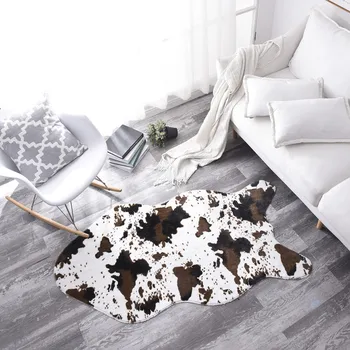Karvės odos dirbtiniais odos leopard karvė atspausdintas trumpas dirbtiniais kailio kilimėliai ir kilimai namų kambarį kalėdų kilimas namų puošybai