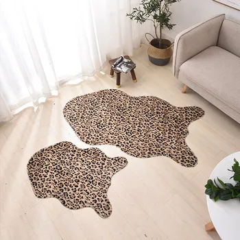 Karvės odos dirbtiniais odos leopard karvė atspausdintas trumpas dirbtiniais kailio kilimėliai ir kilimai namų kambarį kalėdų kilimas namų puošybai