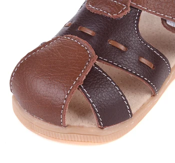 Karšta !! kūdikis, berniukas, sandalai minkštos odos, rudos, juodos uždaro kojų natūralios odos batai, nauji sandėlyje vasaros patvarus