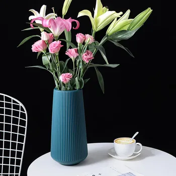 Karšto Pardavimo Vazos Namų Apdailos Plastikinė Vaza Balta/Mėlyna Gėlių Krepšelis Susitarimą Kambarį Modernus Stilius Paprastas, Meniniu