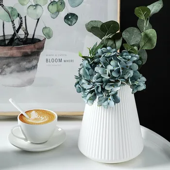 Karšto Pardavimo Vazos Namų Apdailos Plastikinė Vaza Balta/Mėlyna Gėlių Krepšelis Susitarimą Kambarį Modernus Stilius Paprastas, Meniniu
