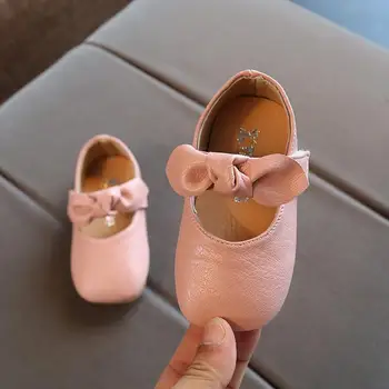 Karšto pardavimo Pavasario vasaros Kūdikių mergaičių Atsitiktinis pu Batai Bamblys princesė mergina batai bowknot minkšto dugno A715 15-19 3colors TX09