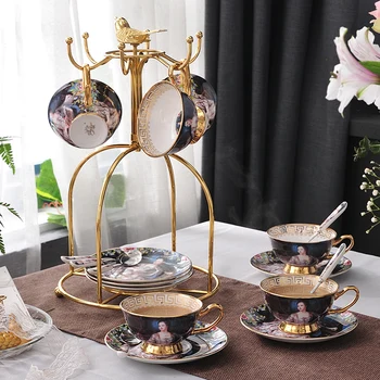 Kavos puodelis nustatyti Europos prabangus retro keramikos arbatos puodelio set grožio Lady Kaulų Kinijos porceliano Britų Teatime Popietę Kavos Puodeliai