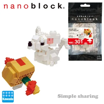 Kawada Nanoblock NBC-301Mouse Ir Locky Plaktuku 170 Vnt Diamond Mikro Blokai Kūrybos Mini Plytų Žaislas Vaikui