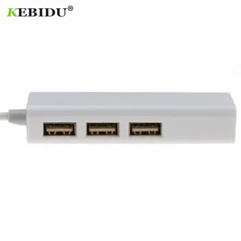 Kebidu USB 3.1 C Tipo USB-C Daugkartinė 3 Port Hub rj45 Ethernet Tinklo LAN Adapteris adaptador Laidą 