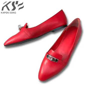 Kelly butai moterų aštrių viršų batai vasaros fashional H originali tikrai odiniai batai prabangos dizaineris patogūs batai moteriška