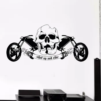 Kietas Kaukolė Motociklo Sienų Lipdukai Garažas Lipdukas Greičio Dviratininkas Vairuotojo Ekstremalus Sportas Vinilo Lipdukai Sienų Apdailai Miegamasis A018