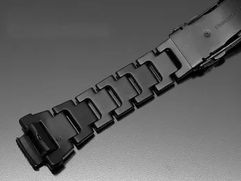 Kieto nerūdijančio plieno watchband už casio g-shock GW-3500B/GW-3000B/GW-2000/G-1000 žiūrėti dirželis juodas Apyrankė grupė