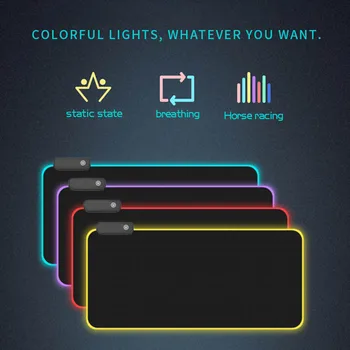 Kilimėlis RGB Didelis Žaidimų Pelės Mygtukai Gamer Kompiuteris, Pelė, Klaviatūra, LED Stalas Kilimėlis neslidus Žėrintis LED Pratęstas RGB Kilimėlis