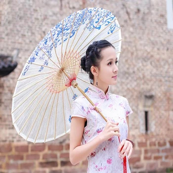 Kinų Stiliaus Gėlių Modelio Skėtį Šokio Spektaklis Apdailos Fotografijos Prop