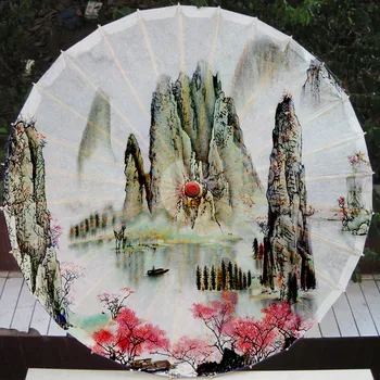 Kinų Stiliaus Gėlių Modelio Skėtį Šokio Spektaklis Apdailos Fotografijos Prop