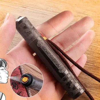 Kinų Stiliaus Smūgis-uždegimo Degiklio USB Įkrovimo Raižyti Ebony Cigarečių Degiklio Pūtimo Rūkymo reikmenys Dropshipping