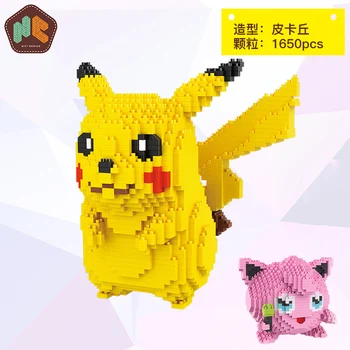 Kišti Anime Rinkiniai Pikachued Diamond Mini Micro Blokai, Statyba Blokai, Plytos, Žaislai, Žaidimai