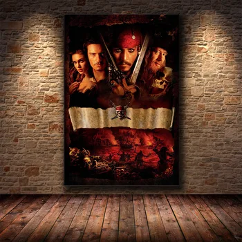 Klasikinio Filmo Plakatas Karibų jūros Piratai Portretas Sienos Menas Namų Puošybai Miegamojo Puošimas Frameless