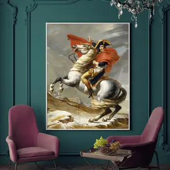 Klasikinio Napoleonas Bonapartas Portretas Arklių Aliejaus tapybos Drobės Plakatus Spausdina Sienos Meno Nuotrauką Kambarį Namų Dekoracijos