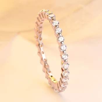 Knobspin Romantiška 925 Sterlingas Sidabro Visą Vestuvių Žiedai Moterims Putojantis Didelių Anglies, Deimantų Fine Jewelry Didmeninės