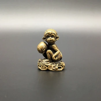 Kolekcionavimas Kinijos Žalvario Raižyti Zodiako Gyvūnų Beždžionė Suteikti Persikų Išskirtinį Mažas Statula