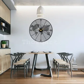 Koordinuoti Didelių Kūrybinių MetalGrain Sienos 3D Geležies Laikrodis Gyvenimo Kambario, Miegamasis Namų Dekoro Silent Laikrodžiai Paprastas, Modernus Dizainas, Kompasas