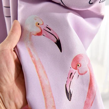 Korėjos Stiliaus Trumpas Miegamasis Ketinimus Užuolaidos Pink Flamingo Šešėlių Fone Audinio Mėlynos Užuolaidos, Virtuvės Užuolaidos M183#50