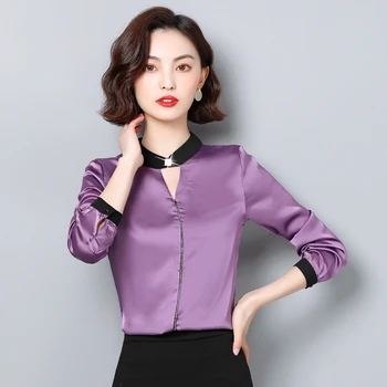 Korėjos Šilko Palaidinė Atsitiktinis Pavasarį Kietųjų Laisvi Marškinėliai Blusas Mujer De Moda 2021 Naują Atvykimo Plius Dydis Viršūnes Moterų 7975 50