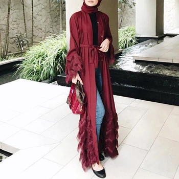 Kutas Kaftan Dubajus Abaja Kimono Skraiste Musulmonų Suknelė, Hijab Abayas Moterų Caftan Marocain Kataras Elbise Turkijos Islamo Apranga