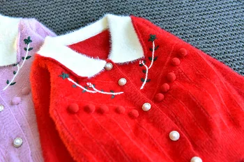 Kūdikių Mergaičių Megztinis Nustatyti 2020 m. Rudens Gėlių Atvartas Megztinis Viršuje + Sijonas Dviejų dalių Vaikai Mergina Drabužių Vaikiška Mergaitė Žiemos Drabužių