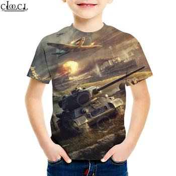 Kūdikių nuo 4 Iki 13 Metų Vaikų Žaidimo World of Tanks Marškinėliai Berniukui, Mergina 3D Spausdinimo trumpomis Rankovėmis Drabužius Paauglių Mados Viršūnes