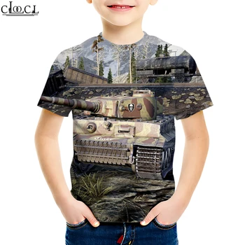 Kūdikių nuo 4 Iki 13 Metų Vaikų Žaidimo World of Tanks Marškinėliai Berniukui, Mergina 3D Spausdinimo trumpomis Rankovėmis Drabužius Paauglių Mados Viršūnes