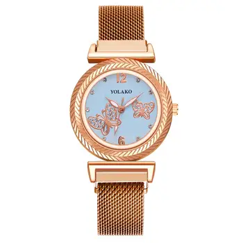 Kūrybinių Įrankių Dizaino Moteriški Laikrodžiai Mados Moterų Paprasta Crystal Butterfly Laikrodžiai Magnetas Sagtis Akių Dirželis Kvarcas Žiūrėti